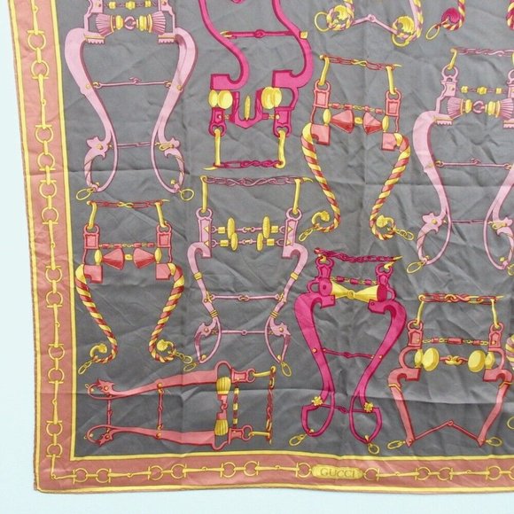 GUCCI Horsebit scarf silk Women [Used] - Picture 3 of 9
